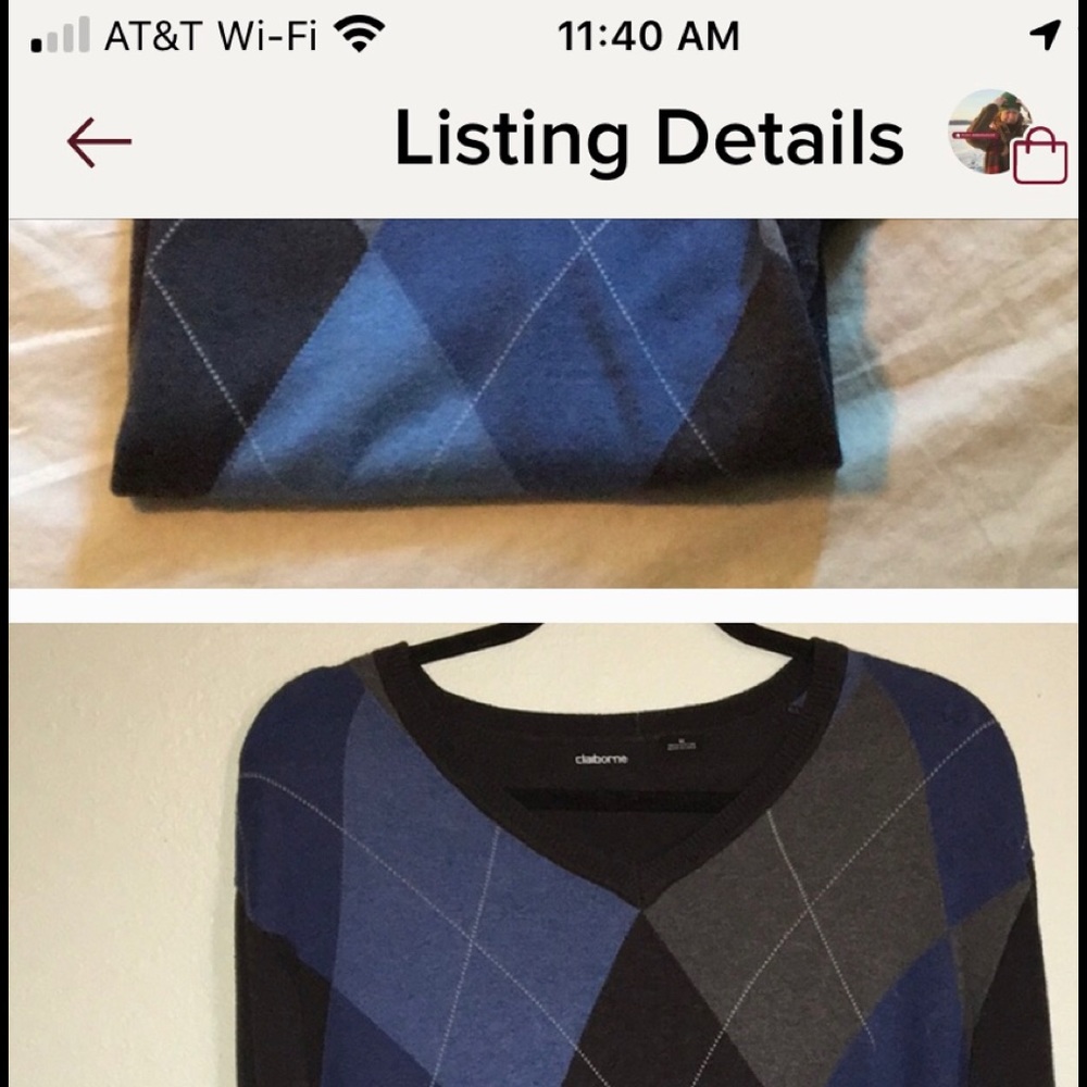 Blue Academic Argyle Sweater